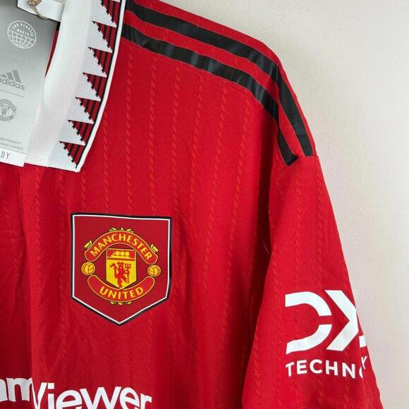 NWT Adidas Manchester United Home Men's Long Sleeve Jersey Polo 22/23 size XL - Picture 7 of 9